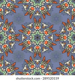 Seamless pattern ethnic style. Vintage decorative texture. Indian, arabic motive.