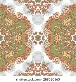 Seamless pattern ethnic style. Vintage decorative texture. Indian, arabic motive.