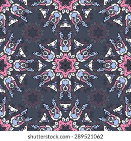 Seamless pattern ethnic style. Vintage decorative texture. Indian, arabic motive.