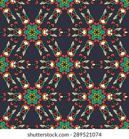Seamless pattern ethnic style. Vintage decorative texture. Indian, arabic motive.