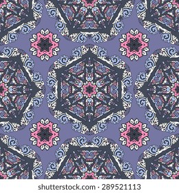 Seamless pattern ethnic style. Vintage decorative texture. Indian, arabic motive.