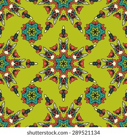 Seamless pattern ethnic style. Vintage decorative texture. Indian, arabic motive.