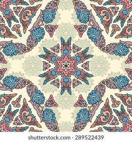 Seamless pattern ethnic style. Vintage decorative texture. Indian, arabic motive.