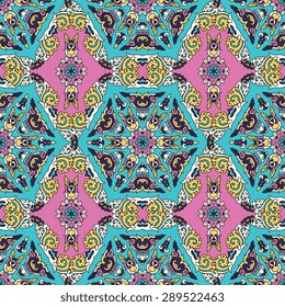 Seamless pattern ethnic style. Vintage decorative texture. Indian, arabic motive.