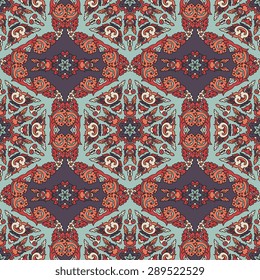 Seamless pattern ethnic style. Vintage decorative texture. Indian, arabic motive.
