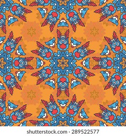 Seamless pattern ethnic style. Vintage decorative texture. Indian, arabic motive.