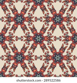 Seamless pattern ethnic style. Vintage decorative texture. Indian, arabic motive.