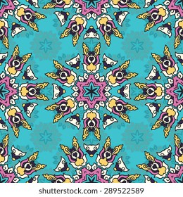 Seamless pattern ethnic style. Vintage decorative texture. Indian, arabic motive.