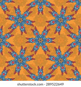 Seamless pattern ethnic style. Vintage decorative texture. Indian, arabic motive.