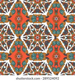 Seamless pattern ethnic style. Vintage decorative texture. Indian, arabic motive.