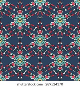 Seamless pattern ethnic style. Vintage decorative texture. Indian, arabic motive.