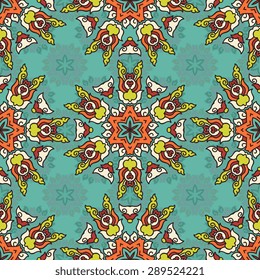 Seamless pattern ethnic style. Vintage decorative texture. Indian, arabic motive.
