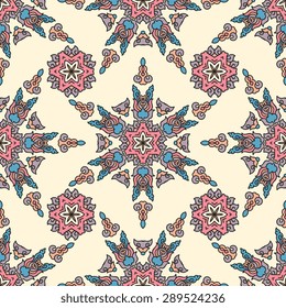 Seamless pattern ethnic style. Vintage decorative texture. Indian, arabic motive.
