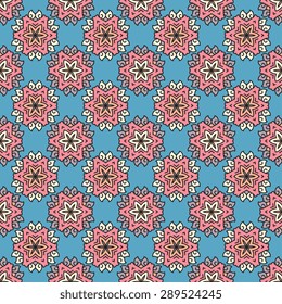 Seamless pattern ethnic style. Vintage decorative texture. Indian, arabic motive.