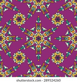 Seamless pattern ethnic style. Vintage decorative texture. Indian, arabic motive.