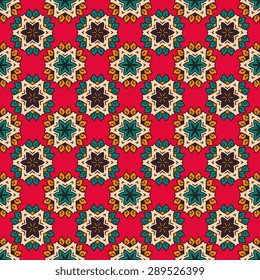Seamless pattern ethnic style. Vintage decorative texture. Indian, arabic motive.