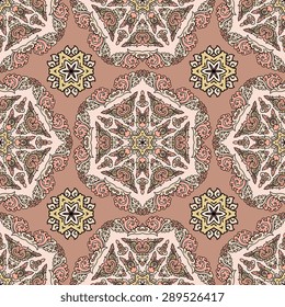Seamless pattern ethnic style. Vintage decorative texture. Indian, arabic motive.