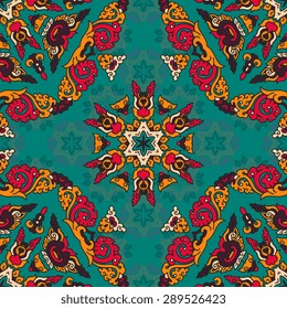 Seamless pattern ethnic style. Vintage decorative texture. Indian, arabic motive.