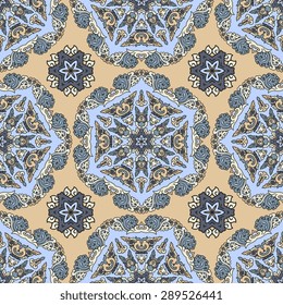 Seamless pattern ethnic style. Vintage decorative texture. Indian, arabic motive.