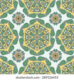 Seamless pattern ethnic style. Vintage decorative texture. Indian, arabic motive.