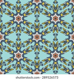 Seamless pattern ethnic style. Vintage decorative texture. Indian, arabic motive.