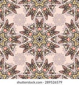 Seamless pattern ethnic style. Vintage decorative texture. Indian, arabic motive.