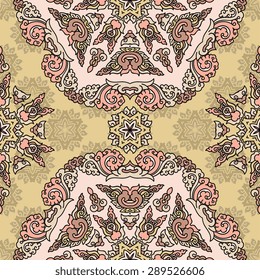 Seamless pattern ethnic style. Vintage decorative texture. Indian, arabic motive.