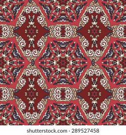 Seamless pattern ethnic style. Vintage decorative texture. Indian, arabic motive.