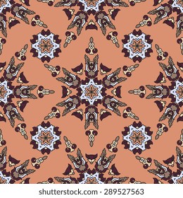 Seamless pattern ethnic style. Vintage decorative texture. Indian, arabic motive.