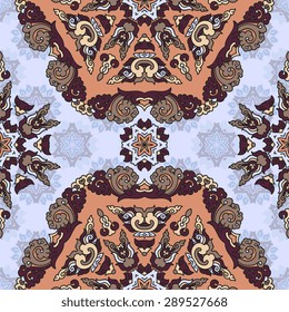 Seamless pattern ethnic style. Vintage decorative texture. Indian, arabic motive.