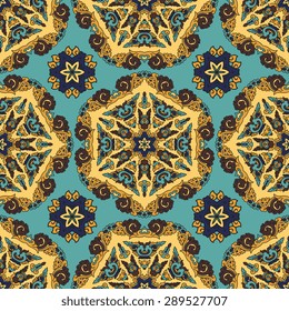 Seamless pattern ethnic style. Vintage decorative texture. Indian, arabic motive.