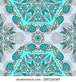 Seamless pattern ethnic style. Vintage decorative texture. Indian, arabic motive.