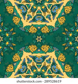 Seamless pattern ethnic style. Vintage decorative texture. Indian, arabic motive.