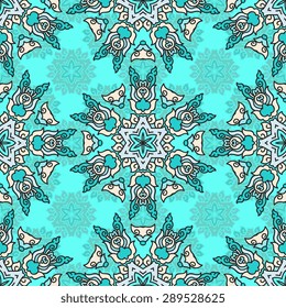 Seamless pattern ethnic style. Vintage decorative texture. Indian, arabic motive.