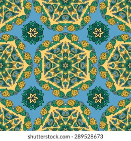 Seamless pattern ethnic style. Vintage decorative texture. Indian, arabic motive.