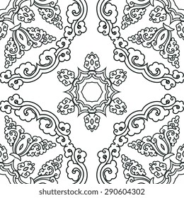 Seamless pattern ethnic style. Vintage decorative texture. Indian, arabic motive.