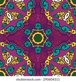 Seamless pattern ethnic style. Vintage decorative texture. Indian, arabic motive.