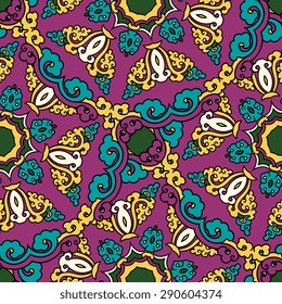 Seamless pattern ethnic style. Vintage decorative texture. Indian, arabic motive.