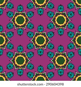 Seamless pattern ethnic style. Vintage decorative texture. Indian, arabic motive.
