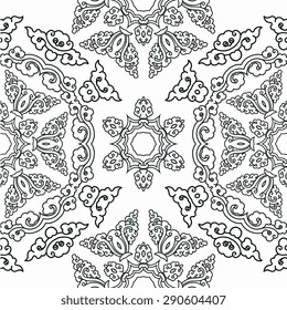Seamless pattern ethnic style. Vintage decorative texture. Indian, arabic motive.
