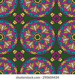Seamless pattern ethnic style. Vintage decorative texture. Indian, arabic motive.