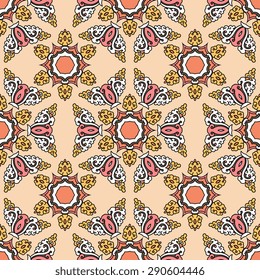 Seamless pattern ethnic style. Vintage decorative texture. Indian, arabic motive.