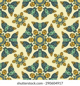 Seamless pattern ethnic style. Vintage decorative texture. Indian, arabic motive.