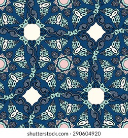 Seamless pattern ethnic style. Vintage decorative texture. Indian, arabic motive.
