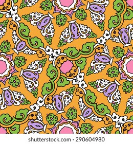 Seamless pattern ethnic style. Vintage decorative texture. Indian, arabic motive.