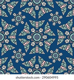 Seamless pattern ethnic style. Vintage decorative texture. Indian, arabic motive.
