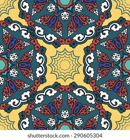 Seamless pattern ethnic style. Vintage decorative texture. Indian, arabic motive.
