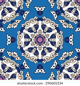 Seamless pattern ethnic style. Vintage decorative texture. Indian, arabic motive.