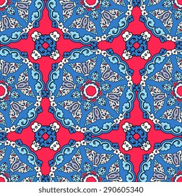 Seamless pattern ethnic style. Vintage decorative texture. Indian, arabic motive.