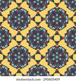Seamless pattern ethnic style. Vintage decorative texture. Indian, arabic motive.